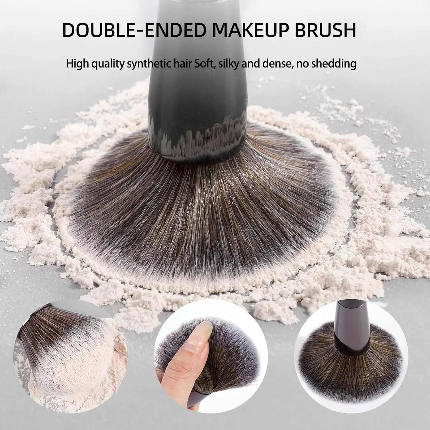 20 PCS Foundation Makeup Brush Set Double-ended Kabuki Contour Brush for Liquid Powder Concealer Blending Blush Face Makeup TooT251205