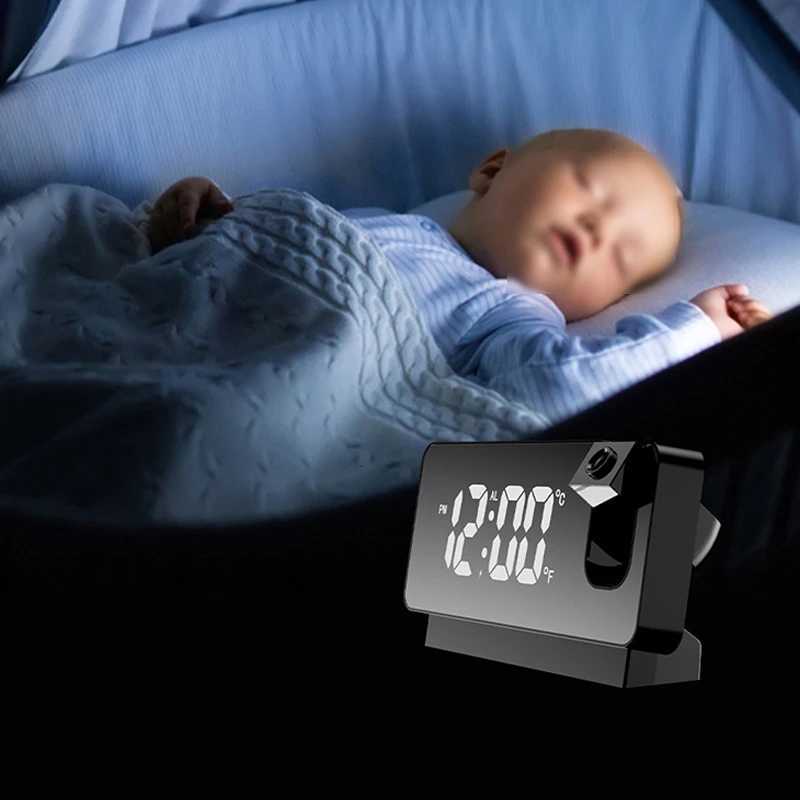 Creative LED Digital Projection Clock Projection Alarm Clock Temperature Display Home Decoration Desktop Clock M251205 - view 4