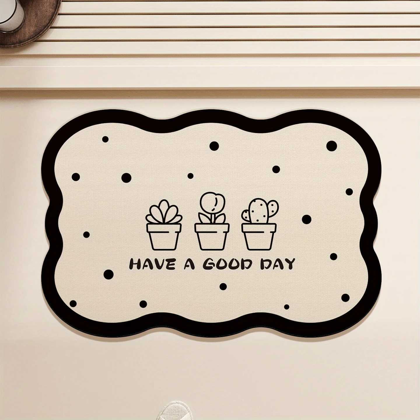 VIKAMA Ins Wind Cartoon Floor Mat Entry Door Bathroom Non Slip Foot Mat Cute Potted Plant Pattern Home Decoration Carpet H251205
