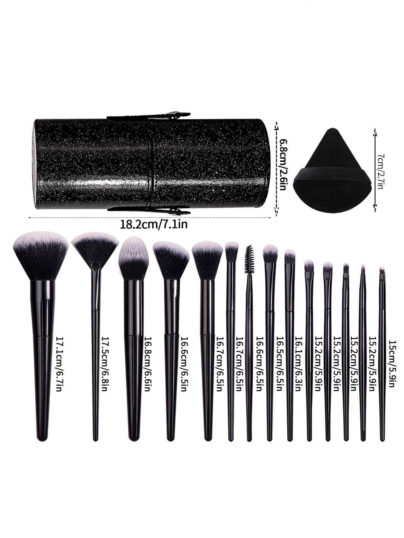 The 17PCS professional makeup brush set includes a facial brush cover a non-sticking powder puff and a covered storage bucketT251205