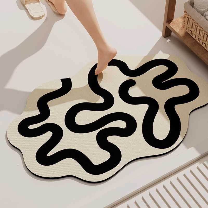 Toilet floor mat bathroom non-slip absorbent toilet strong door toilet diatom mud quick-drying floor mat H251205