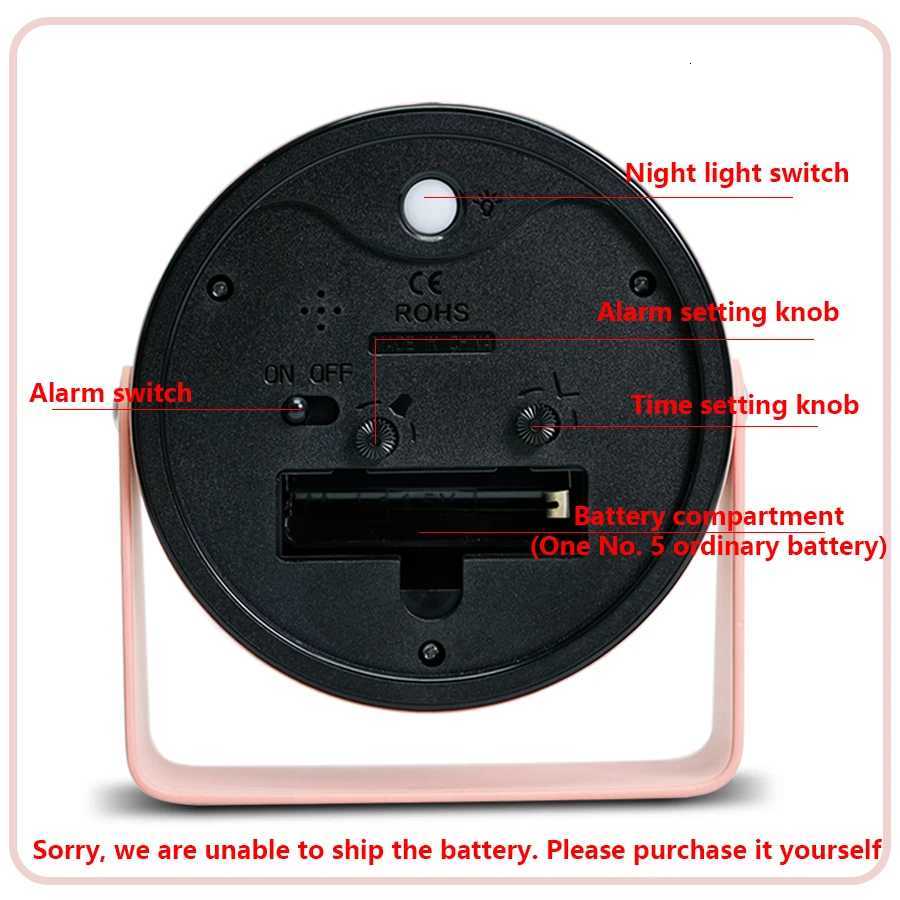 1pc 45 inch metal rotating quartz alarm clock simple desktop silent clock suitable for home and office decoration M251205 - view 3