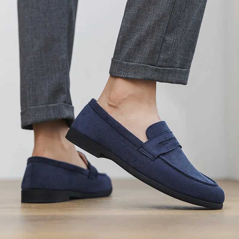 New Fashion Blue Mens Loafers Shoes Big Size 46 Suede Leather Shoes Men Slp-on Casual Shoes for Men Footwear mocassins hommes W251205 - view 4