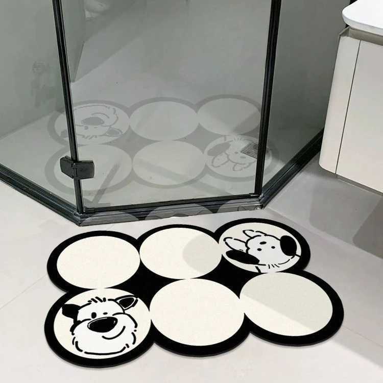 Diatom mud bathroom toilet water-absorbing non-slip floor mat can be cut simple light luxury milk white ins H251205