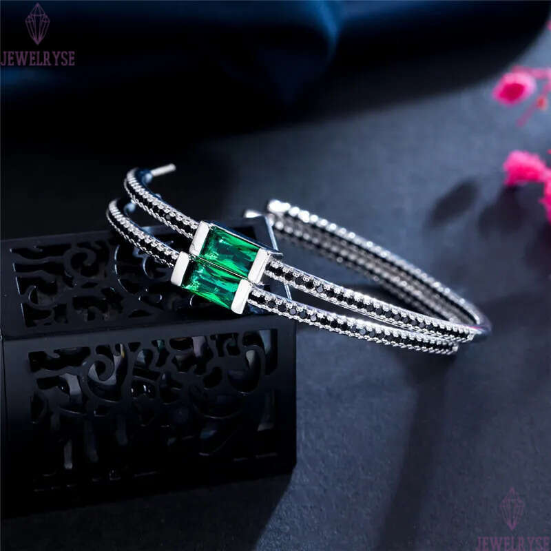 Top Fashion Hoop jewelry Earrings Big Circle 925 Sterling Silver Post Blue Green AAA Cubic Zirconia Copper earring For Women Bride Wedding Engagement 