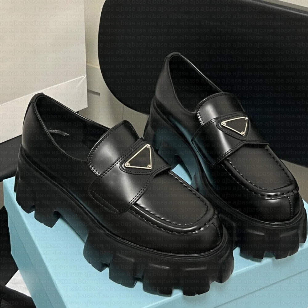 Luxury Dress Shoes Loafers Designer Platform Moccasins Womens Casual Monolith Black Leather Increase Party Shoe Sneakers Patent Matte Social Flat Trainers 35-42
