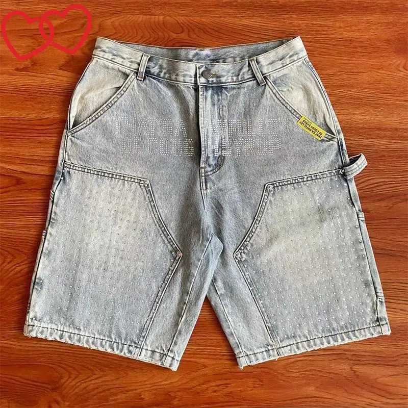 Summer Mens Denim Jeans Shorts Men Y2k Straight Leg Wide Leg Short Pants for Men X251205