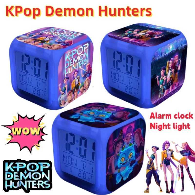 Light Electronic luxury New KPop Cartoon Cute Alarm Clock Student Bedside NightClock Decorative OrnamentDemon Hunters Mira Jinu Zoey M251205 - view 4