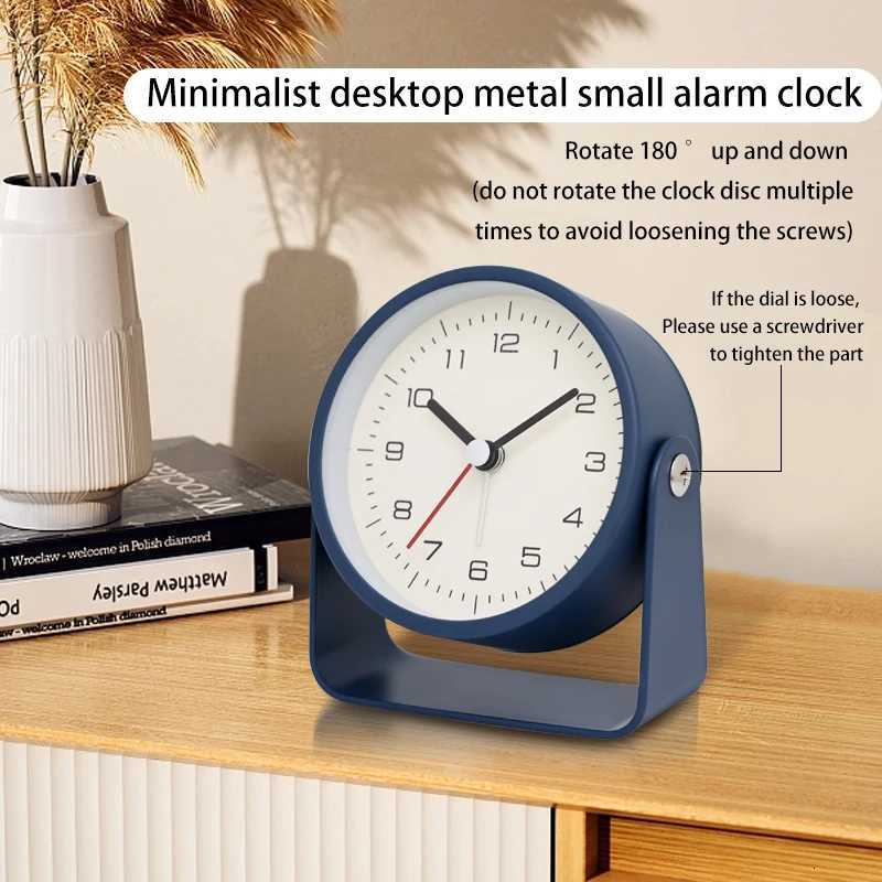 1pc Creative Metal Small Alarm Clock Student Specific Silent Desktop ClockMinimalist Quartz ClockFor Room Desk Office Decor M251205 - view 4