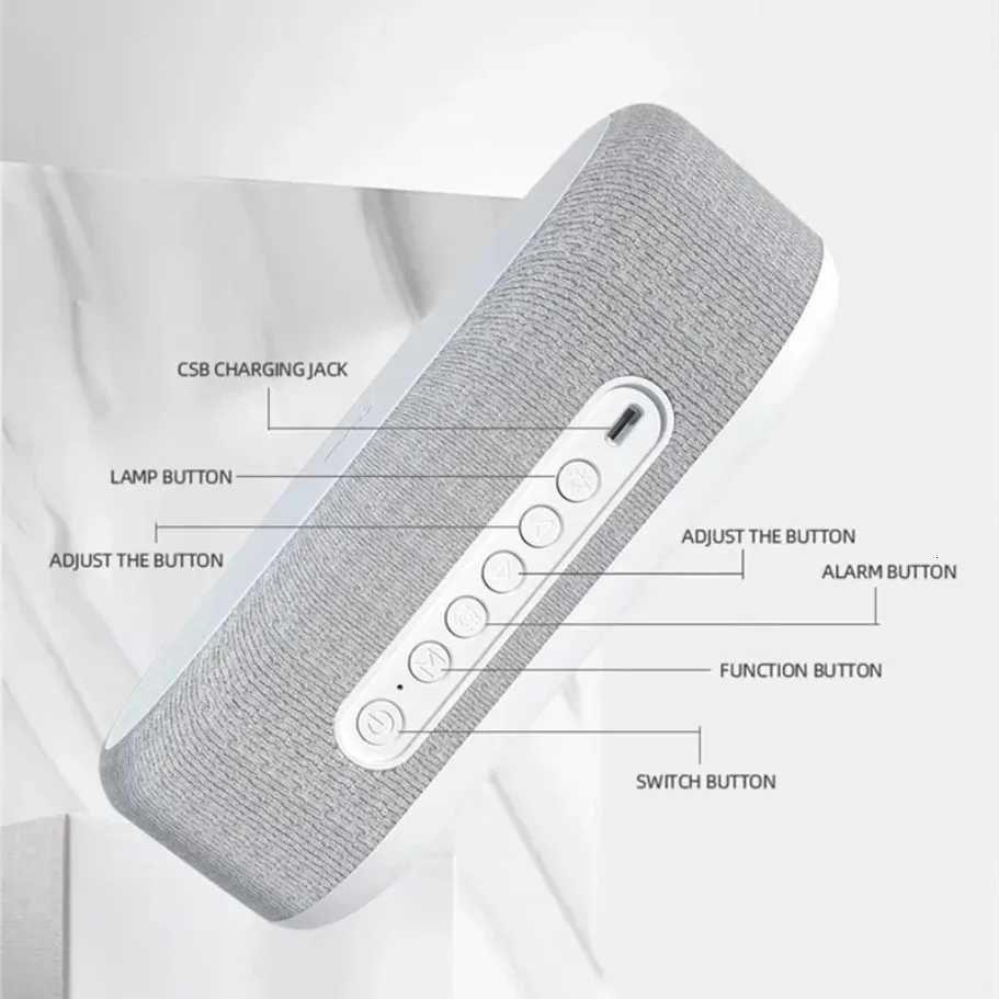 15W Wireless Chargers Pad Stand Alarm Bedroom Lamp Night Light Desktop Clock Temperature Thermometer Phone Fast Charging Dock M251205 - view 7