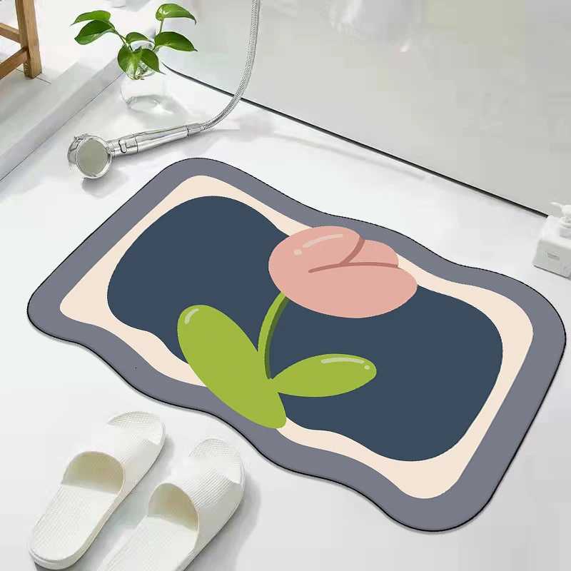 Diatom mud bathroom floor mat toilet suction bath non-slip foot mat toilet door quick-drying carpet H251205