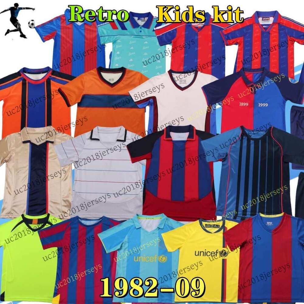 Retro Kids kit Barjerseys 1989 -99 RIVALDO Child Soccer Jersey Xavi Match Boys 92 93 94 95 96 97 98 99 100th CeLoNa Classic Children Football Shirts