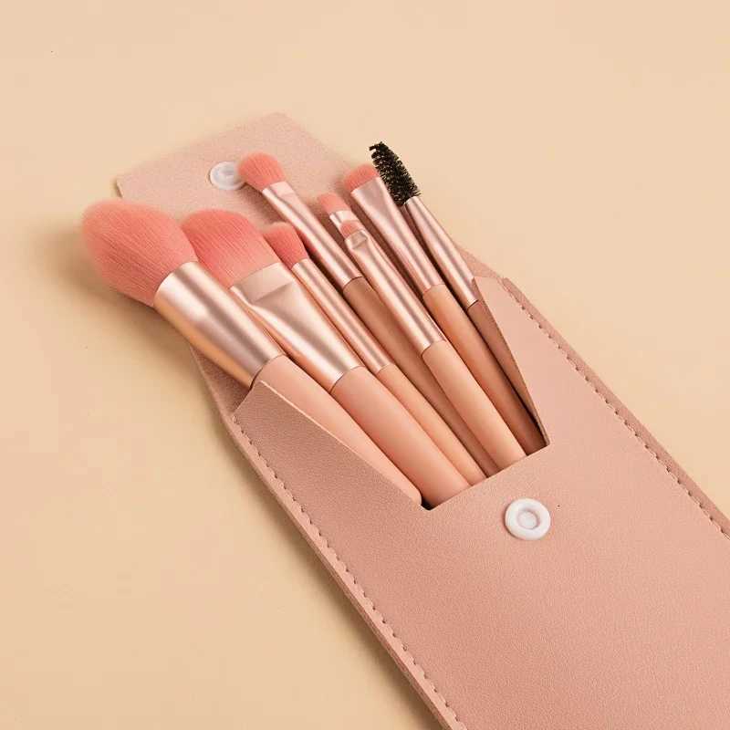 Mini Brush 8-Piece Makeup Bag Portable Concealer Powder Brush Set Soft Fur Make-up Tool Bag Foundation Brush Makeup Brush SetT251205