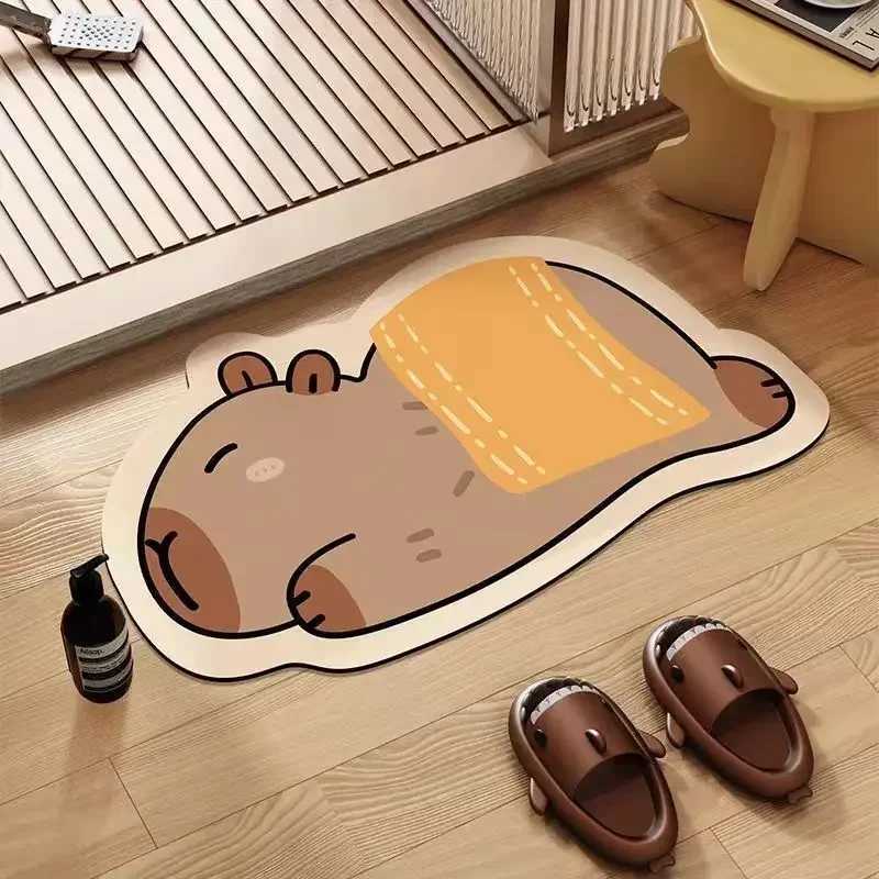 VIKAMA Cute Bathroom Floor Mat Absorbent Non-slip Diatom Mud Floor Mat Quick Drying Entry Toilet Quick-drying Diatom Floor Mat H251205