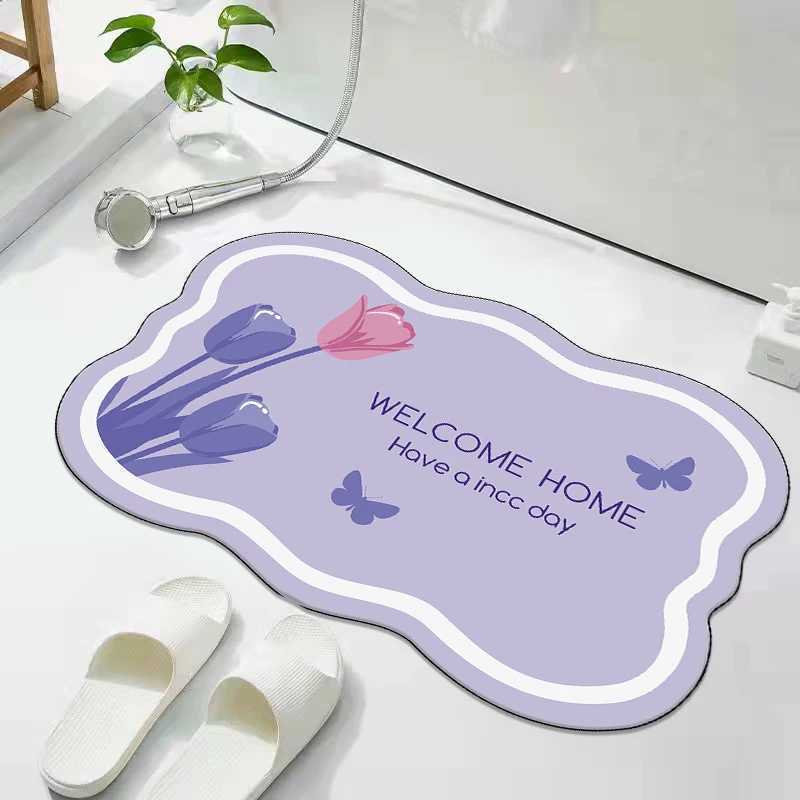 French premium toilet absorbent floor mat diatom mud bathroom door non-slip mat toilet floor mat H251205