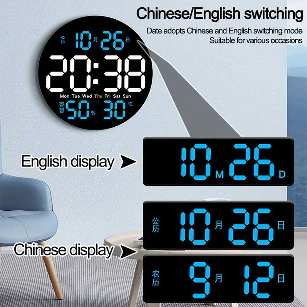 Digital Wall Clocks Large Screen With Timing Countdown Function Clocks For Home Bedroom Living Room Office Home Decoration M251205 - view 7