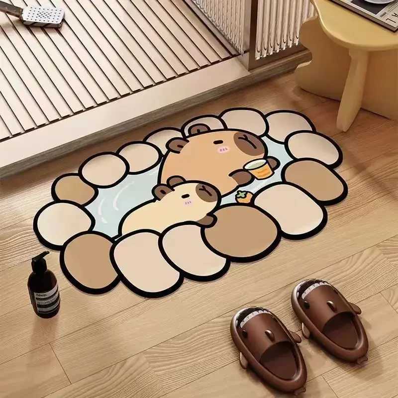 VIKAMA Cute Bathroom Floor Mat Absorbent Non-slip Diatom Mud Floor Mat Quick Drying Entry Toilet Quick-drying Diatom Floor Mat H251205