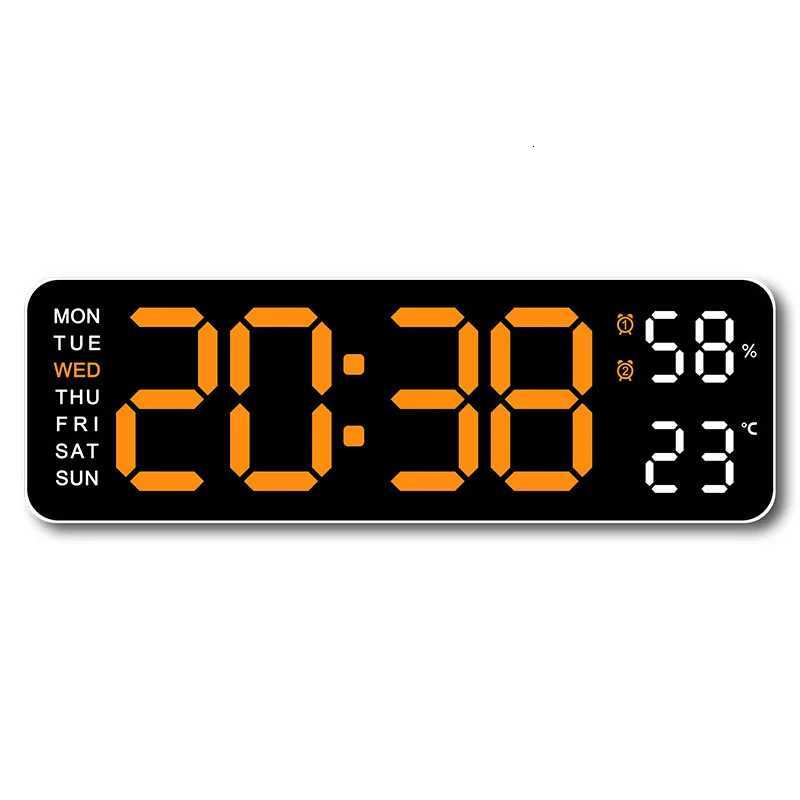 1PC Digital Clock LED Clock Alarm Clock with Time Week Temperature Humidity Display USB Cable DC 5V 12/24H Switch for home decor M251205 - view 6