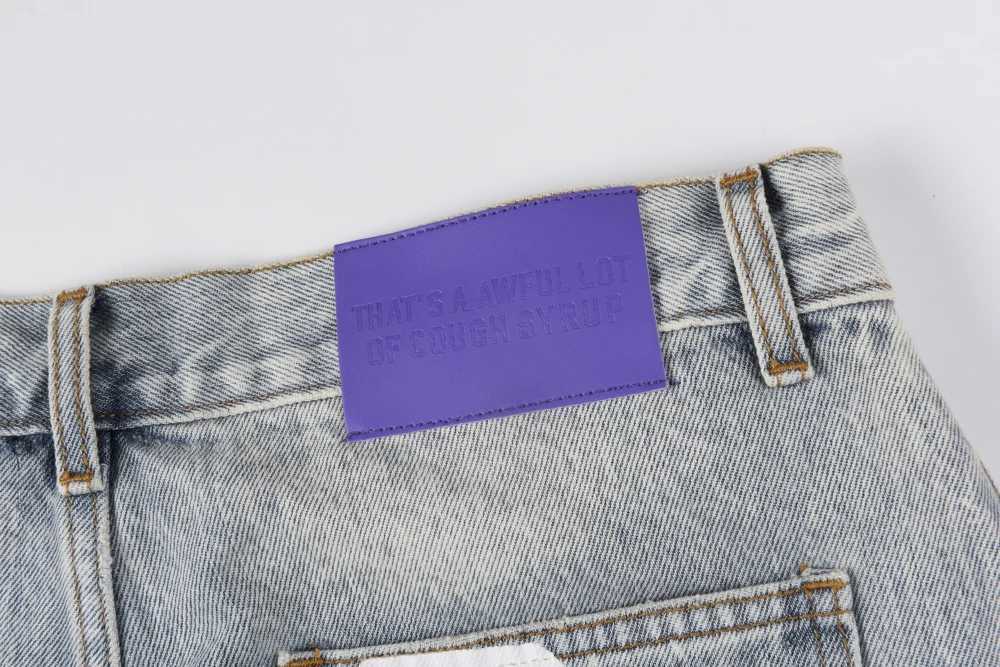 American Denim Shorts Men Personality Brand Diamond Inlaid Print Jeans Men Casual Pants X251205