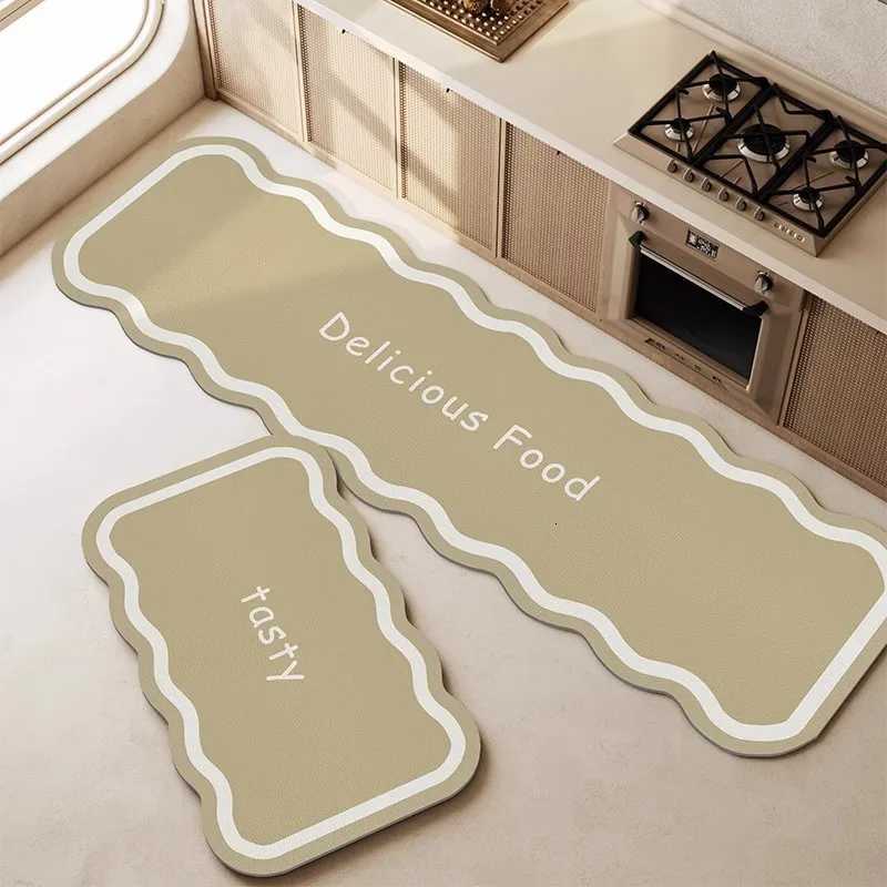 VIKAMA Cream Ins Style Diatomite Carpet Home Kitchen Draining Floor Mat Bathroom Doorway Absorbent Non-slip Carpet Home Decor H251205