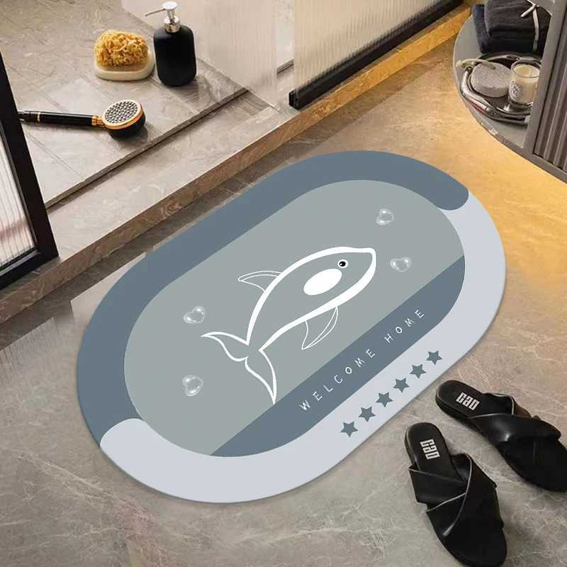 Bathroom Floor Mat Diatom Mud Mat Quick Drying Bathroom Toilet Door Non-slip Foot Mat Toilet Absorbent Mat H251205