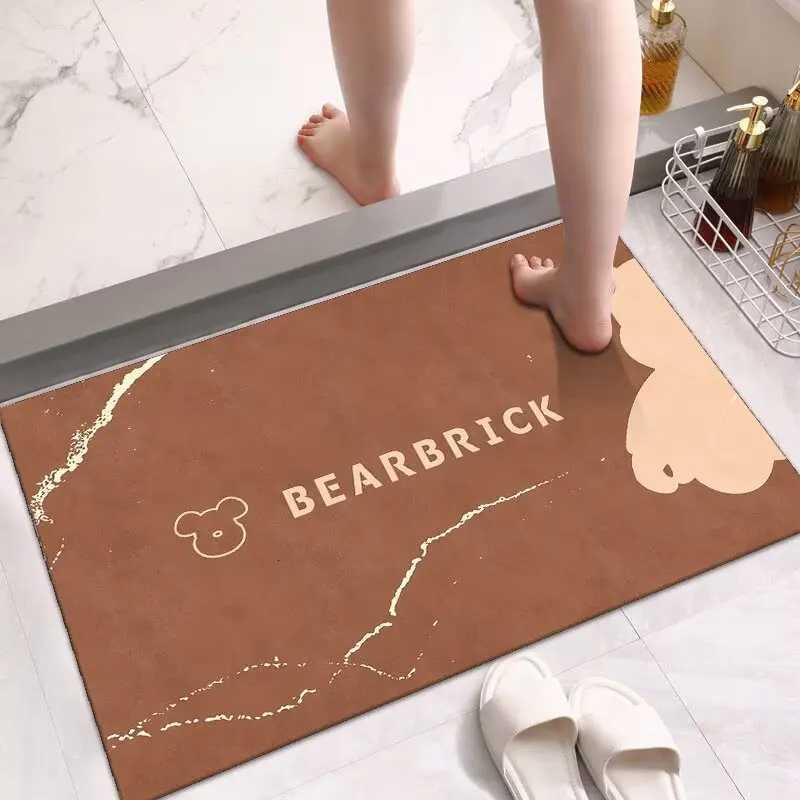 Toilet floor mat toilet door non-slip mat diatom mud bathroom absorbent foot mat household mat door floor mat H251205