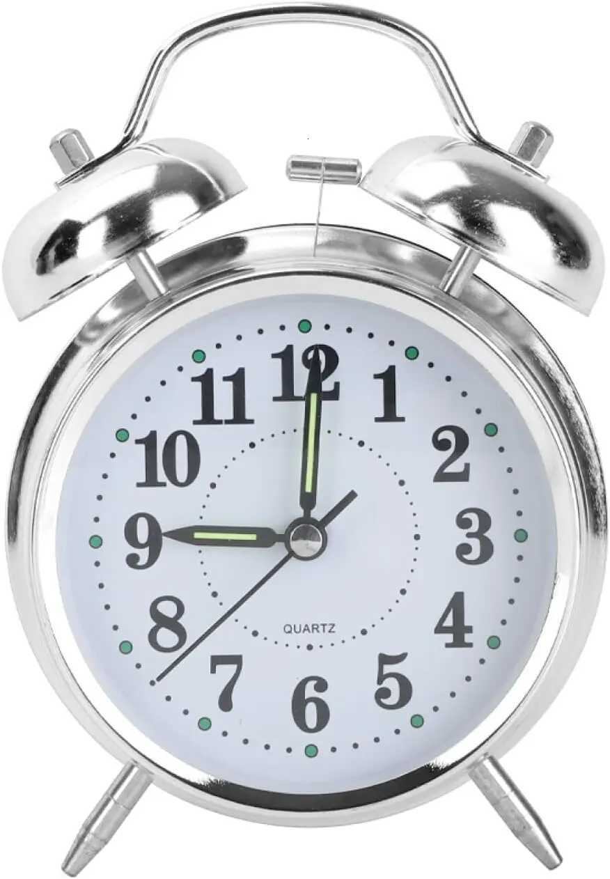 Silent Alarm Clock Double Bell Loud Retro Mechanical Bedside With Night Light M251205 - view 4