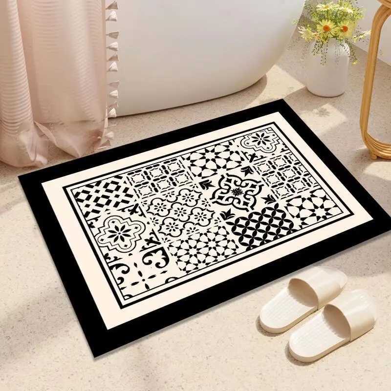 Soft diatom mud bathroom floor mat door floor mat toilet water absorption non-slip quick drying household door carpet mat H251205