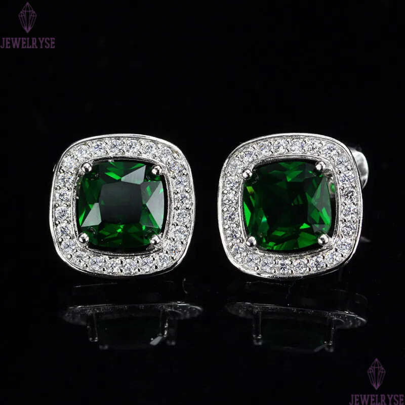 Top Grade Multicolor Square AAA Cubic Zirconia Earrings Stud Designer Copper Jewelry 16mm White Blue Red Diamond Silver Gemstone Earring For Women Gif