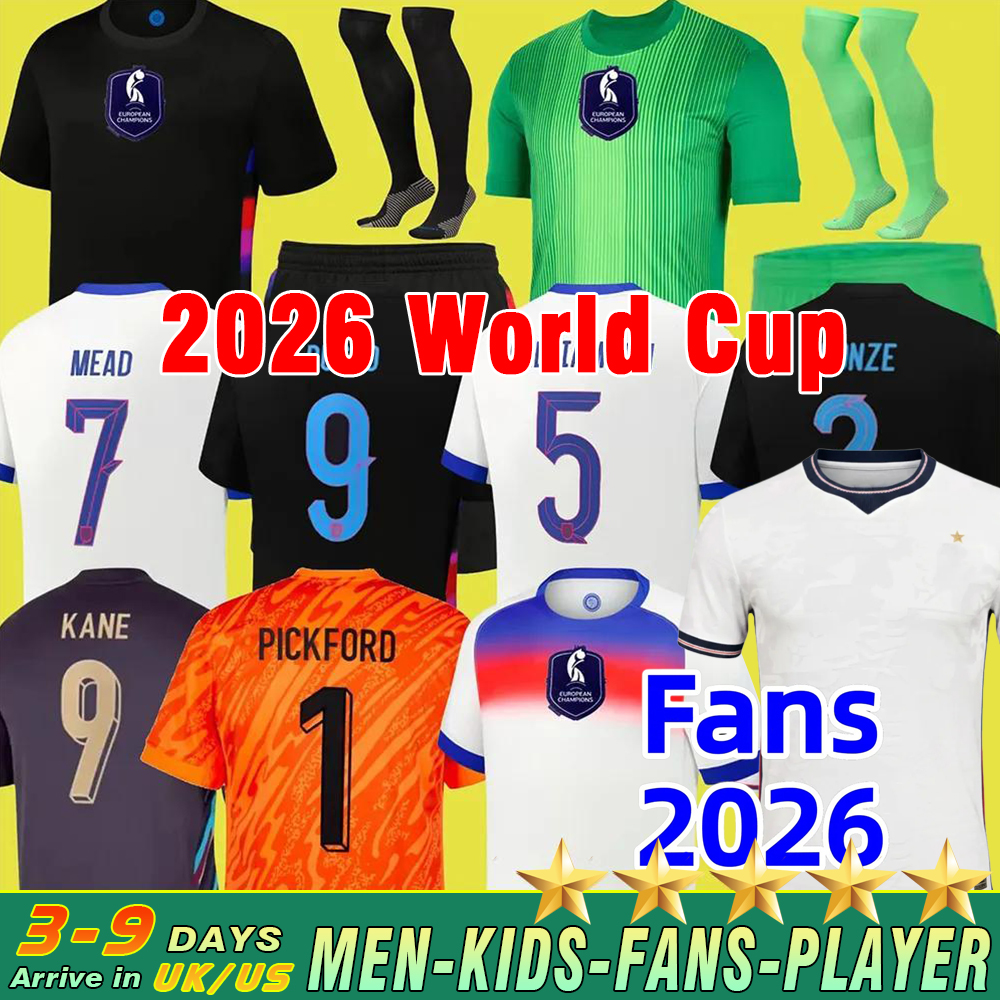 2026 World Cup England soccer jerseys SAKA KANE BELLINGHAM PALMER euro jersey home away goalkeeper fans player adult kids kit football shirts