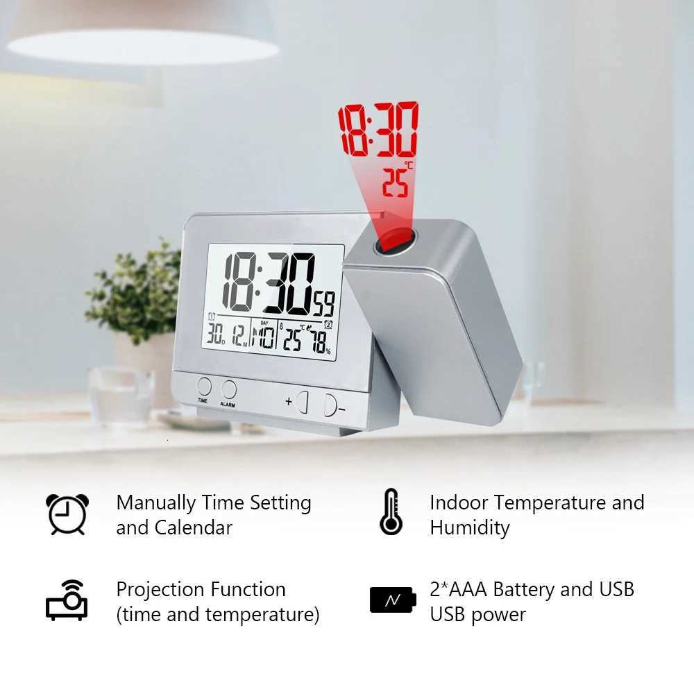 FanJu FJ3531 Alarm Clock Digital Date Snooze Function Backlight Watch Wall Projector Desk Table Led Clock With Time Projection M251205 - view 3
