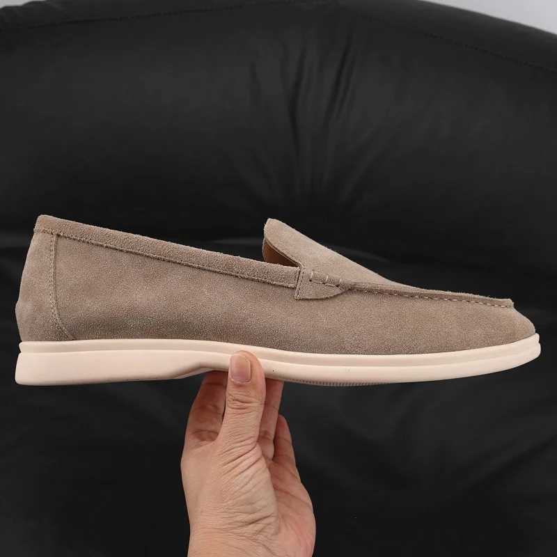 Mens Suede Leather Comfort Loafers Flat Casual Slip-on Shoes Fashion Suede Flats Classic Round Toe Soft Leather Loafers 2025 W251205