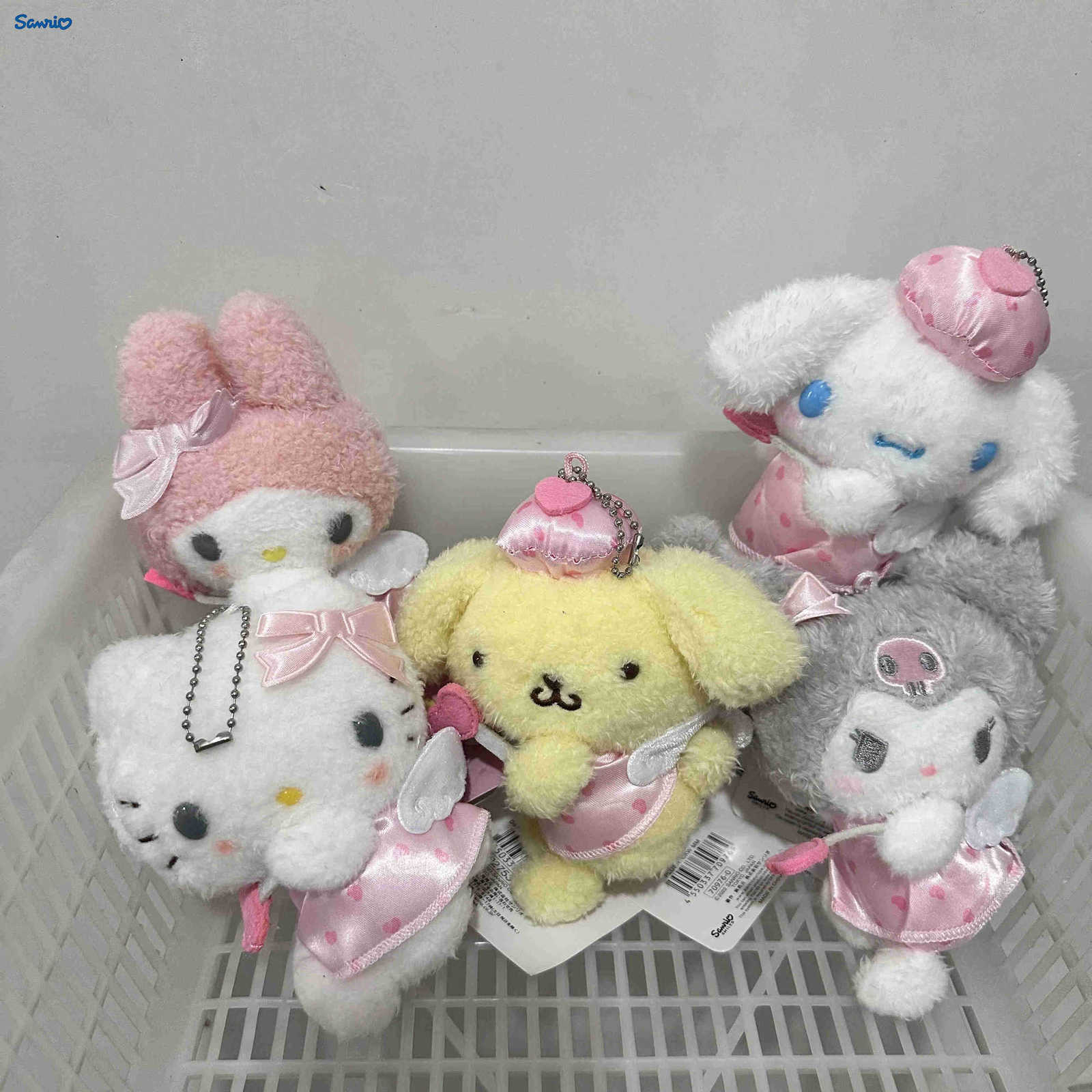 Sanrio Cute Dream Angel Series Plush Toys Cinnamoroll My Melody Kitty Kuromi Plush Pendant Doll Cartoon Keychain Gift H251205