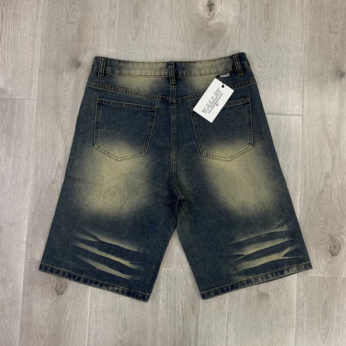 Full Rhinestone Shinning Black Baggy Jeans Shorts for Men Letter Embroidery Brilliant Diamond Loose Denim Knee Length Pants H251230