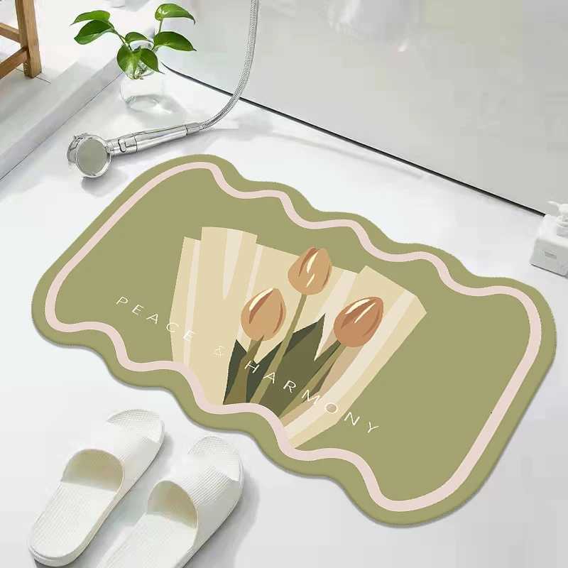 2025 soft diatom mud bathroom mat absorbent floor mat toilet door toilet non-slip quick-drying toilet foot mat H251205