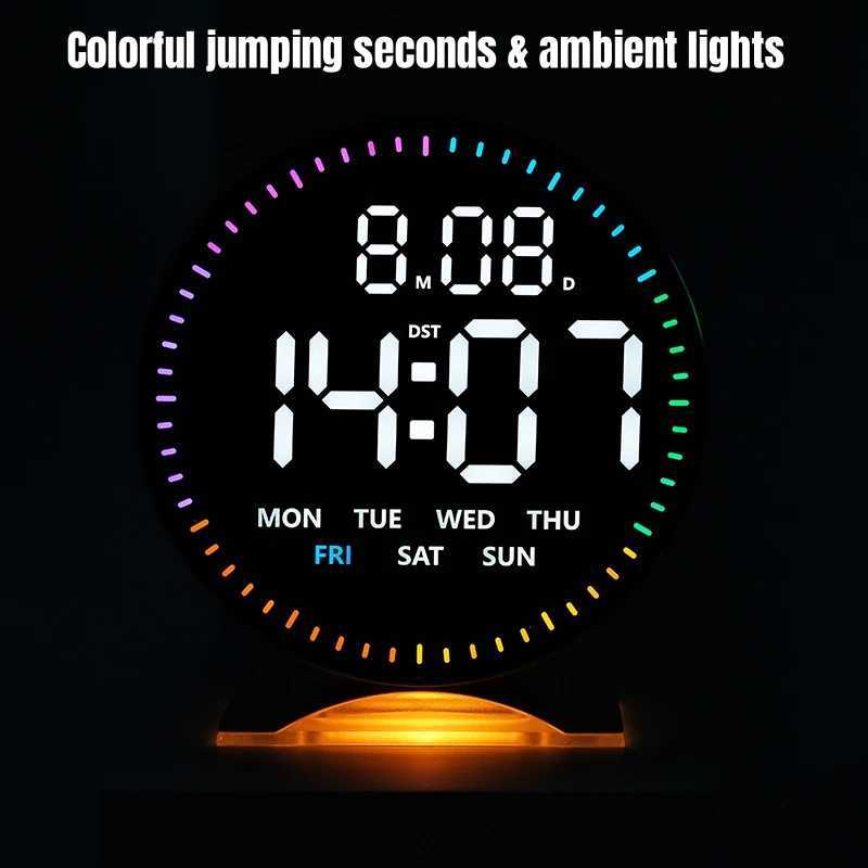 Personalized Jumping Seconds Display Electronic LED Alarm Clock Desktop Ambient Light Decor USB Table Clock with Auto Dimmming M251205 - view 4
