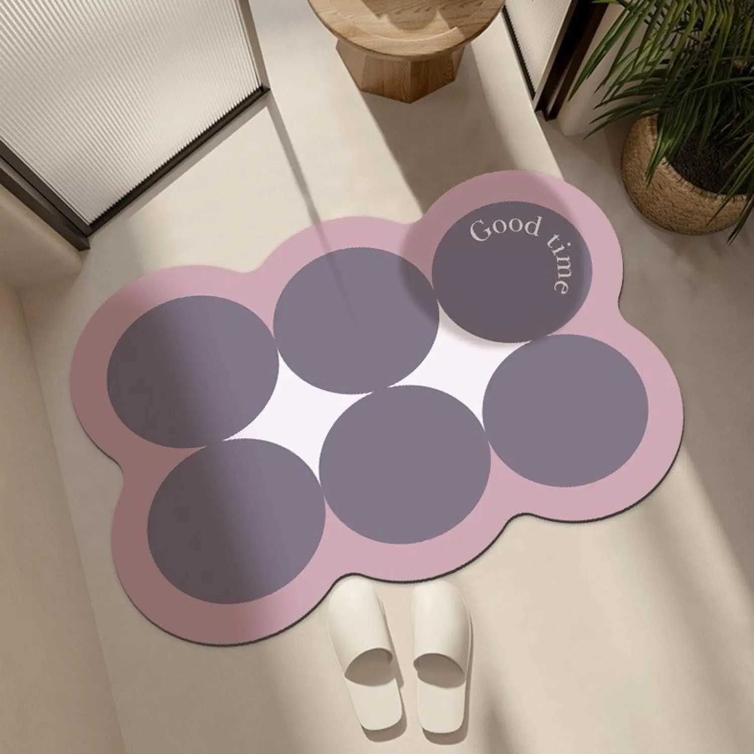 VIKAMA Modern Simple Air Geometry Diatom Mud Mat Bath Water Absorbent Easy To Dry Non-Slip Foot Mat Bath Household Door Mat H251205