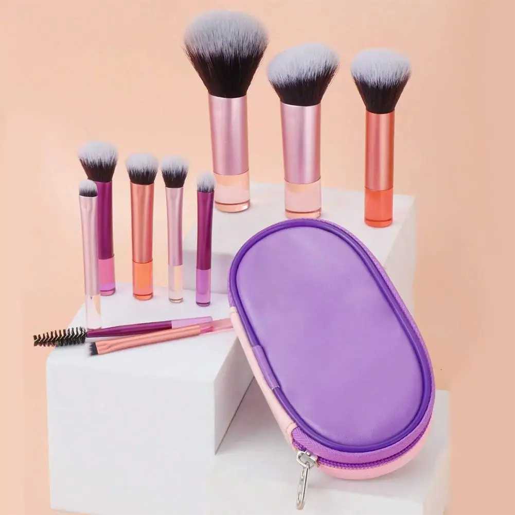 10Pcs Makeup Brush Set with Travel Bag Professional Foundation Contour Eyeshadow Eyebrow Brushes Complete Cosmetic Make Up ToolsT251205