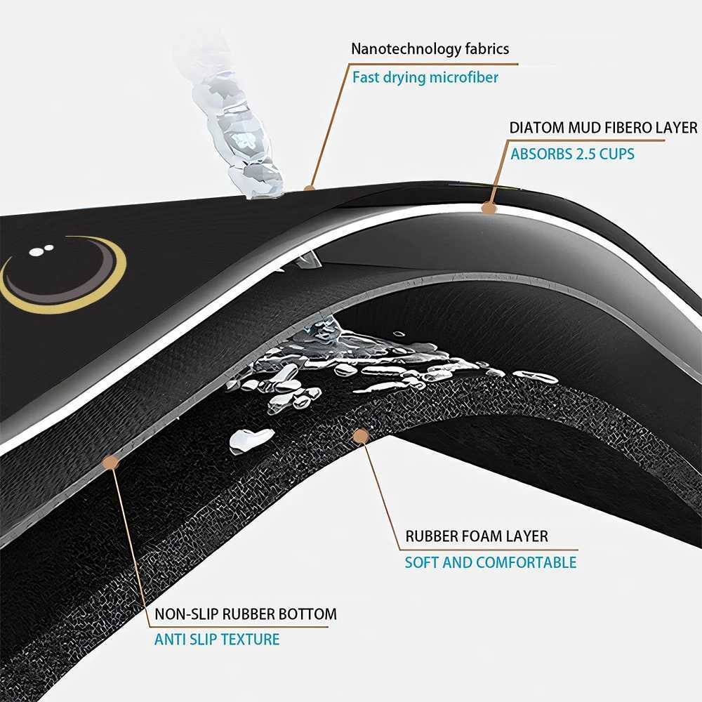 Creamy style Bathroom Diatom Mud Floor Mat Toilet Non-slip Foot Mat Household Water Absorption Quick Drying Anti-drop Sof H251205