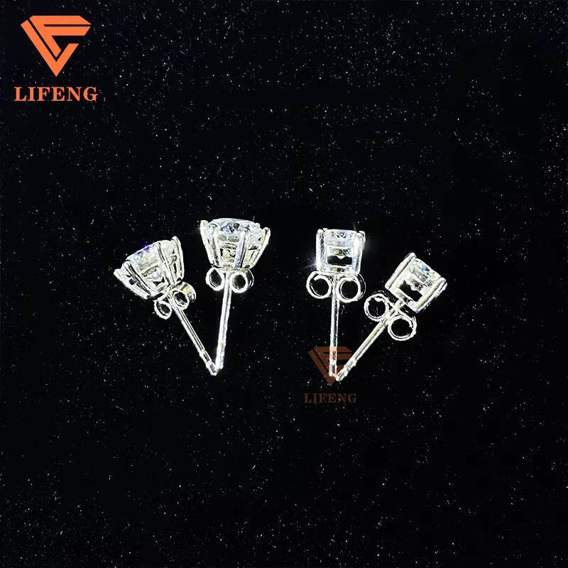 4mm-6mm Classic Mossanite 925 Sterling Silver VVS Ear Studs Luxury Screw Back Earrings for Men and Women