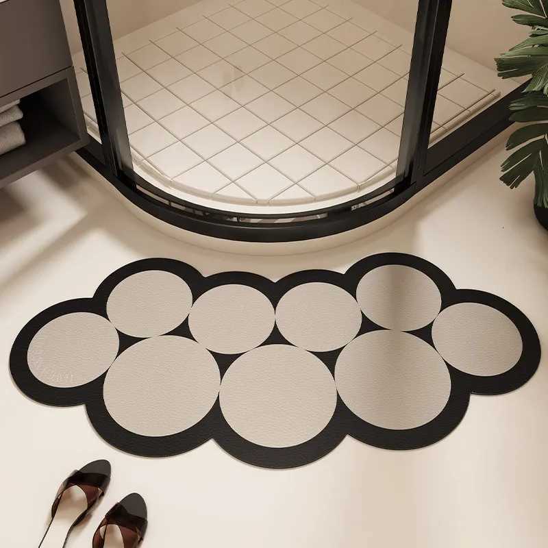 VIKAMA Light Luxury High-End Bathroom Diatom Mud Floor Mat Arc-Shaped Quick-Drying Anti-Slip Floor Mat For Home Decoration H251205