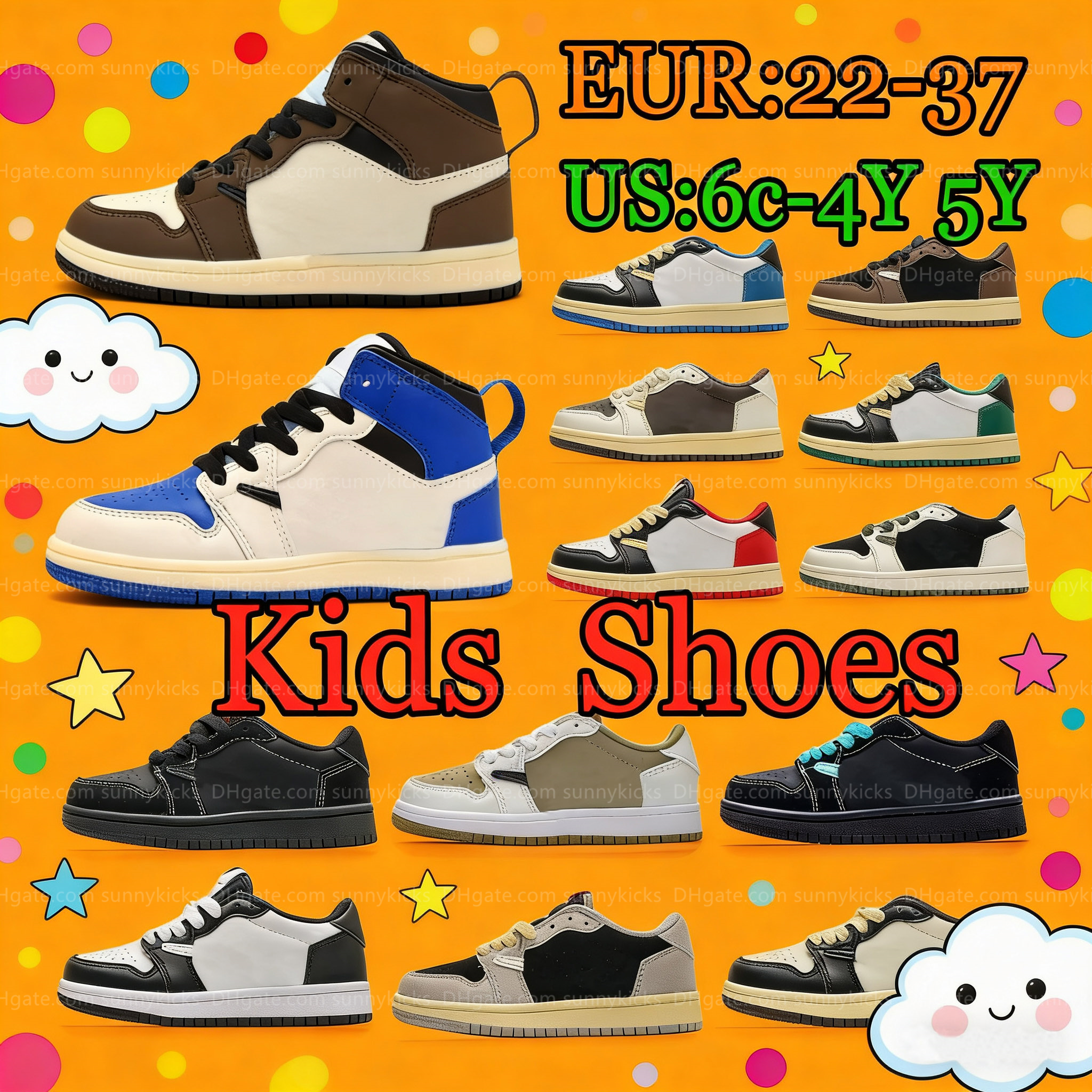 2026 1s kids shoes Basketball Shoe Infants Toddlers youth Sneakers trainer Reverse Mocha Olive Black white Baby Sports boys Athletic trainers 6C 4Y 5Y