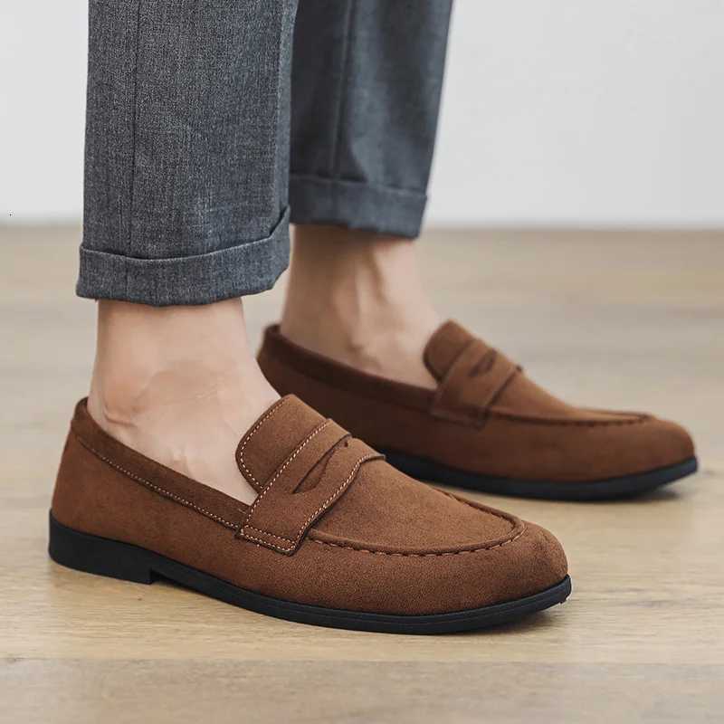 New Fashion Blue Mens Loafers Shoes Big Size 46 Suede Leather Shoes Men Slp-on Casual Shoes for Men Footwear mocassins hommes W251205 - view 5