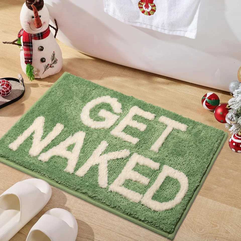 VIKAMA Get Naked Bath Mat Rugs Non-Slip Funny Bath Mat Machine Washable lrregular Shaped Shower Rug Water Absorbent Bathroom Mat H251205