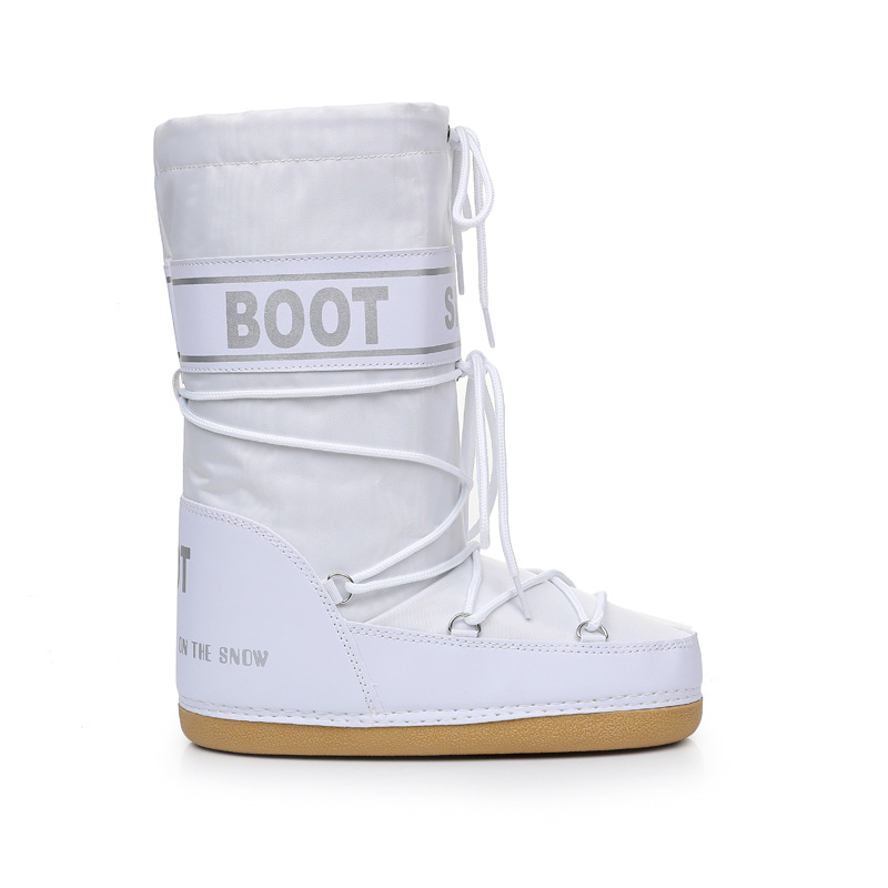 new Winter Ski Space Boots Fashionable Round-Toe Mid-Calf Women's Snow Boots Thickened Moon Shoes
