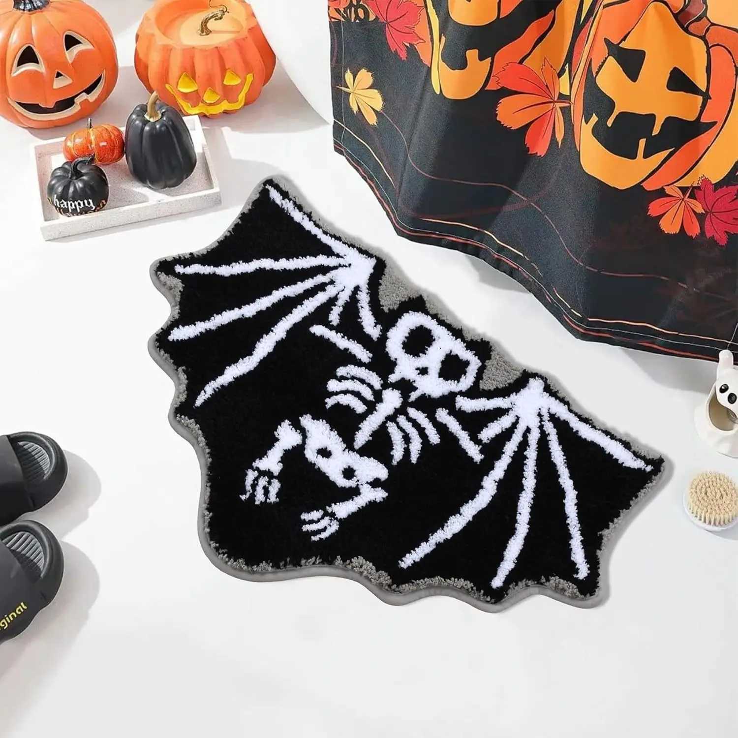 VIKAMA Halloween Ghost Carpet Comfortable Soft Imitation Cashmere Home Decor Bedroom Decor Rug Entrance Hall Doormat H251205