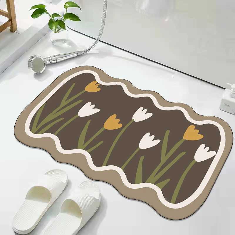 Soft diatom mud absorbent floor mat bathroom door entry non-slip foot mat toilet small carpet H251205