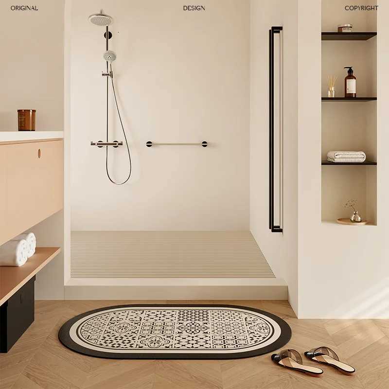 American Style Bathroom Mat Diatomaceous Earth Floor Mat Water Absorption Quick Drying Anti-Slip Floor Mat Toilet Foot Mat H251205