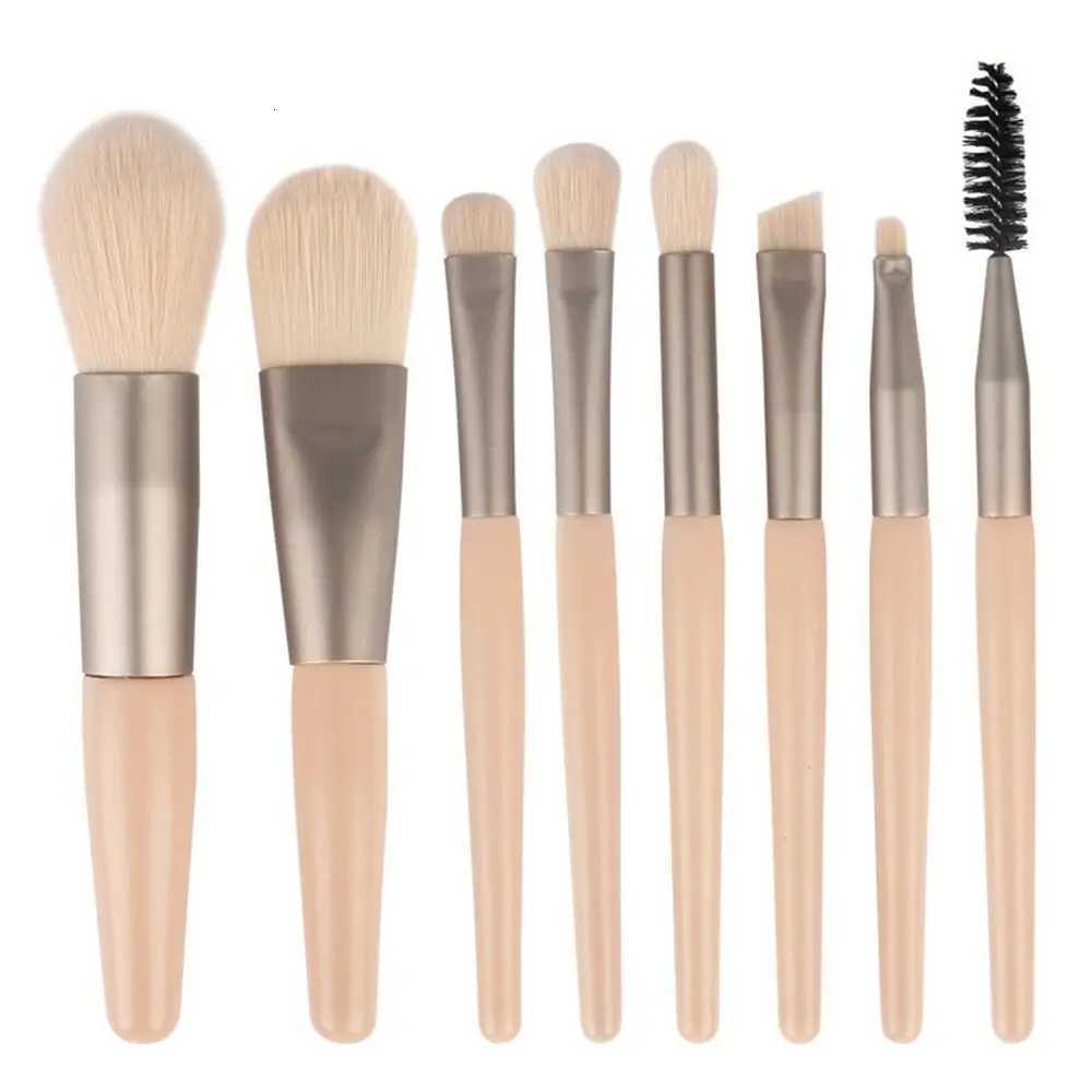 Set of 8 Soft Bristle Make Up Brushes Premium Synthetic With Bag Eyeshadow Brush Eye Facial Beauty Foundation BrushT251205