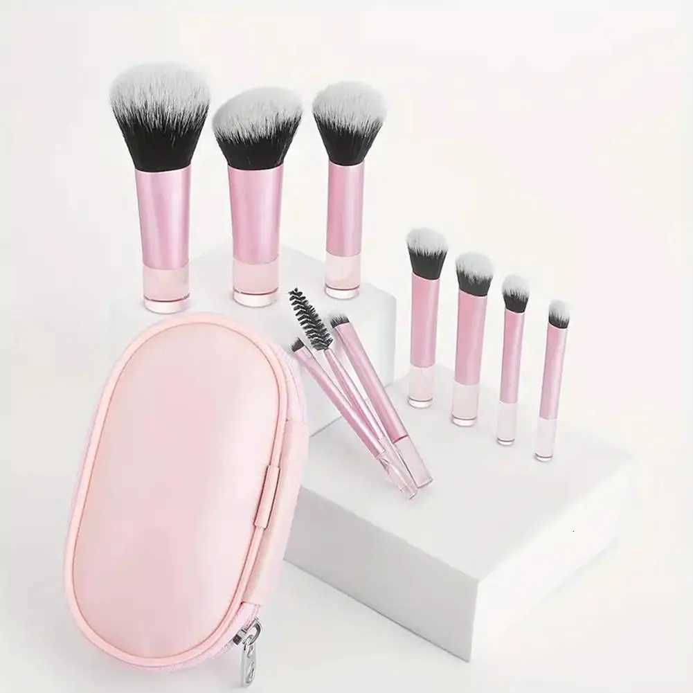 10Pcs Makeup Brush Set with Travel Bag Professional Foundation Contour Eyeshadow Eyebrow Brushes Complete Cosmetic Make Up ToolsT251205